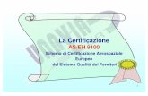 La Certificazione · 2007. 5. 31. · I questionari EN9101/9111/9121 per le norme della serie EN9100 (le liste di spunto e i rapporti) La procedura AECMA/AIAD/QC/24281 e 24652 ...