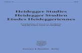 Heidegger Studies Heidegger Studien Etudes Heideggeriennes...Philosophy, Faith, and Theology in Heidegger’s Correspondence with Rudolf Bultmann .....219 IV. Update on the Gesamtausgabe