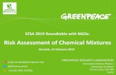 Risk Assessment of Chemical Mixtures - Europa. Greenpeace.pdfPESTICIDES RISK ASSESSMENT 3 •1300 pesticides in EU database1 •490 pesticides approved in the EU2 •Individual pesticide