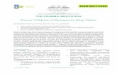 Process Validation of Pantoprazole 40mg Tablets · RaveendranathThaduvai, Bodavula Samba Siva Rao, M. Jeybaskaran Vol. 1 No. 5 2012 Page | 48 Monitor the validated process during