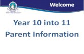 Year 10 into 11 Parent Information Parent Info... · 2020. 8. 21. · Parent Information Welcome. Introducing the New QCE Parent Information State School staff and students. ... •