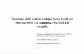 Gamma-400 science objectives built on the current HE ......Gamma-400 science objectives built on the current HE gamma-ray and CR results Alexander Moiseev (NASA/GSFC and CRESST/ University