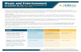 Meals and Entertainment - Carr, Riggs & Ingram, LLC...One of the TCJA’s more controversial changes was the elimination of the meals deduction if the meals were accompanied by entertainment.