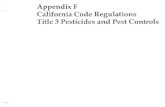Appendix F California Code Regulations Title 3 Pesticides and … · 2013. 12. 12. · "Evapotranspiration" is the combination of water transpired from vegetation and evaporated from