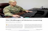 The Challenges of Distance Learning · U.S. Army Sgt. 1st class Jerry Dickerson, a facilitator with the 101st NCO Academy, at Fort Campbell, Kentucky, uses the defense collabo - ration