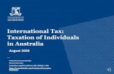 International Tax: Taxation of Individuals · 2020. 9. 24. · Taxation of Individuals in Australia August 2020 Prepared and presented iby: Edward Hennebry ... Tax Ruling IT 2650