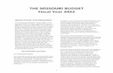 THE MISSOURI BUDGET Fiscal Year 2022...Fiscal Year 2022 REVIEW OF FISCAL YEAR 2020REVENUE The COVID-19 pandemic, which began in the spring of 2020, has had a significant impact on