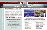 paso robles tank, inc. INDUSTRIAL TANKS...Internal & External Floating Roofs Installation Cathotic Protection Installation In-Service Tank Seals Inspections, Repairs & Replacements