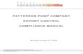 PATTERSON PUMP COMPANY EXPORT CONTROL ... Export...PATTERSON PUMP COMPANY EXPORT CONTROL COMPLIANCE MANUAL PATTERSON PUMP COMPANY / A Gorman –Rupp Company P.O. Box 790 / Toccoa,