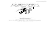 TTU HESS CLINICAL INTERNSHIP MANUAL · 2015. 6. 2. · Clinical Exercise Physiology 4 Clinical Internship Program Mandatory sites for first 300 logged hours of Internship Experience
