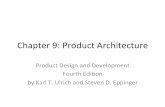 Chapter(9:(ProductArchitecture( · Product(Design(and(Development! KarlT.UlrichandStevenD.Eppinger! 2nd!edi7on,!Irwin!McGraw>Hill,!2000.! ChapterTableofContents!! 1. !Introduc7on