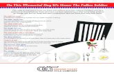 Fallen Soldier Table - Title Advantage Soldier Table... · 2019. 5. 7. · On This Memorial Day We Honor The Fallen Soldier This table is reserved to honor our brave and selfless