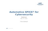 Webinar Automotive SPICE for Cybersecurity...In February 2021, the VDA Yellow Print "Automotive SPICE® for Cybersecurity" has been published. Available for free under vda-qmc.de 2