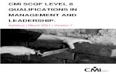 CMI SCQF LEVEL 8 QUALIFICATIONS IN MANAGEMENT AND LEADERSHIP.