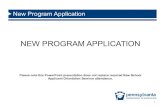 New Program Application