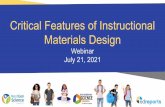 Critical Features of Instructional Materials Design