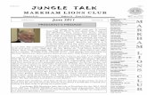 JUNE 2011 JUNGLE TALK PAGE 1 JUNGLE TALKJUNGLE TALK