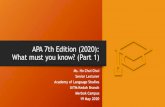 APA 7th Edition (2020)