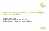 AUSTRALIAN CURRICULUM: GERMAN UNIT PLANNER