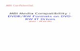 MBI Media Compatibility : DVDR/RW Formats on DVD- RW IT Drives