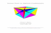 Lecture Notes on Algebraic Combinatorics