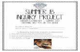 Summer IB Inquiry Project - Houston ISD
