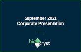 September 2021 Corporate Presentation