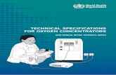 TECHNICAL SPECIFICATIONS FOR OXYGEN CONCENTRATORS