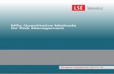 MSc Quantitative Methods for Risk Management