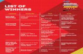 Digital Marketing Award Winner List - BBF BLOG