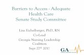 Barriers to Access - Adequate Health Care Senate Study ...