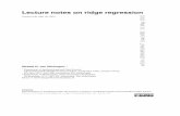 Lecture notes on ridge regression - arXiv
