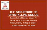 THE STRUCTURE OF CRYSTALLINE SOLIDS