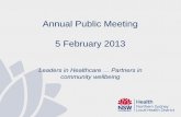 Annual Public Meeting 5 February 2013 - Ministry of Health
