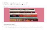Fall 2019 Reading List - Columbia University