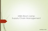 MBA Boot camp Supply Chain Management
