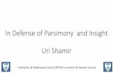 In Defense of Parsimony and Insight Uri Shamir