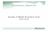 Grade 7 Math Practice Test - Lusher Charter School 7th Math
