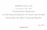 Presentation Materials for the Second Quarter of Fiscal ...