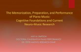 The Memorization, Preparation, and Performance of Piano ...