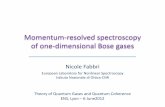 Momentum-resolved spectroscopy of one-dimensional Bose gases