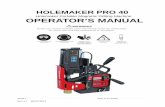 Holemaker Portable Magnetic Drilling Machine OPERATOR’S …