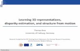 Learning 3D representations, disparity estimation, and ...