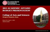 Academic Affairs Budget Presentations 2012 College of Arts ...