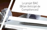 Le projet BAC (Bilan Anticipé de Compétences)