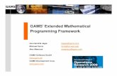 GAMS’ Extended Mathematical Programming Framework