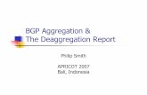 BGP Aggregation & The Deaggregation Report