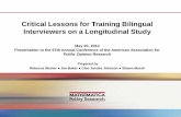 Critical Lessons for Training Bilingual Interviewers on a
