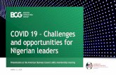 COVID 19 Challenges and opportunities for Nigerian leaders