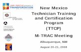 New Mexico Technician Training and Certification Program ...